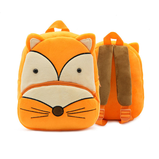 Cute green plush dinosaur backpack with red spikes, a blue front pocket, and yellow horn, for kindergarten children. - Image 8
