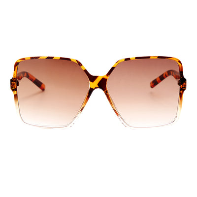 White large frame retro sunglasses with dark gray lenses, shown against a clean white background. - Image 6