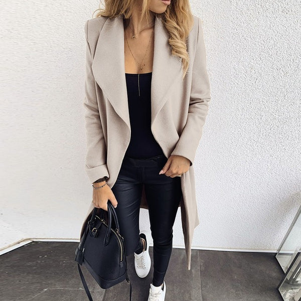Chaqueta Larga de Manga Larga para Mujer