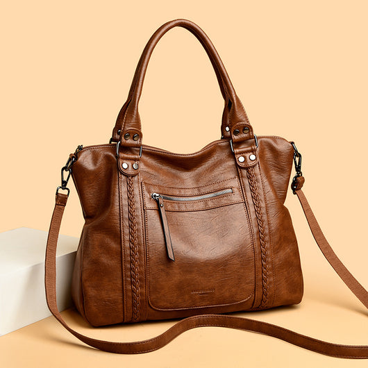 Bolso Bandolera de Cuero Genuino Vintage para Mujer