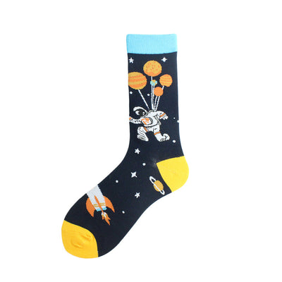 Calcetines de Algodón Estilo Universo Alien para Hombre - Image 29
