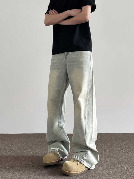 Jeans Rectos Amarillo Retro Desgastados con Tinte Mud - Image 10