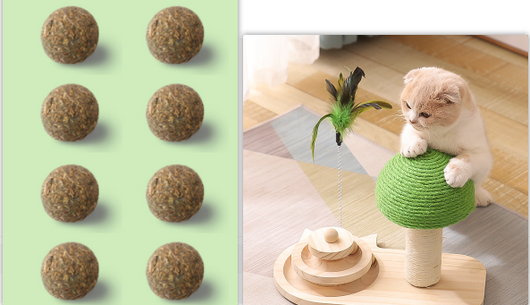 Juguete para Gatos con Pelota de Sisal y Plataforma Giratoria de Madera - Image 7