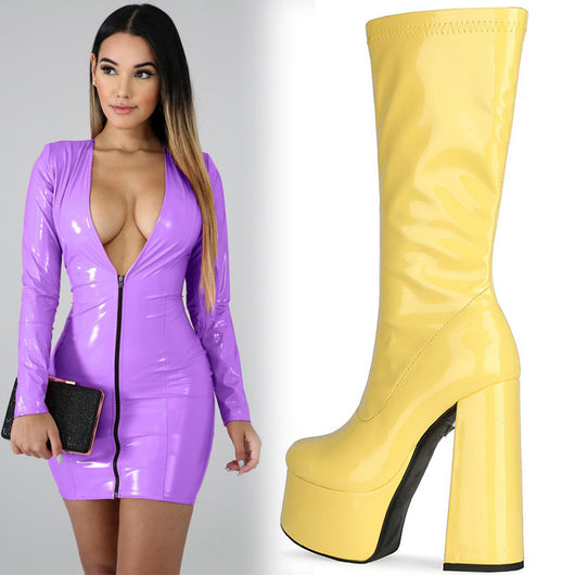 Botas de Charol con Tacón Super Alto y Punta Reforzada - Image 18