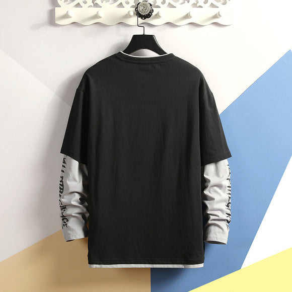 Camisetas de Cuello Redondo con Doble Estampado