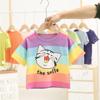 Camiseta Infantil Gato de Manga Corta N240 - Unisex - Image 4