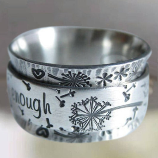 Anillo Vintage Unisex 'Soy Suficiente' con Letras - Image 5