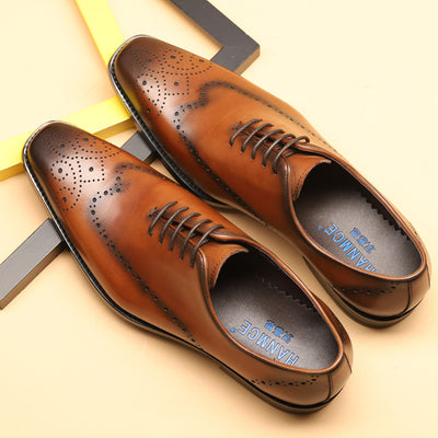 Zapatos de Cuero Brock Tallados para Hombre - Elegancia Ejecutiva Puntiaguda - Image 11
