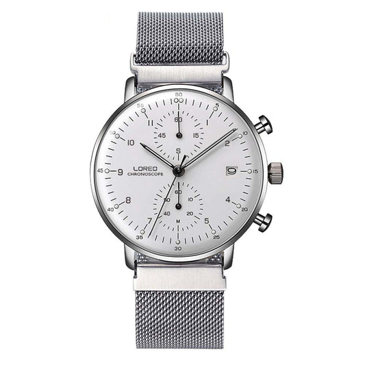 Reloj Deportivo de Cuarzo para Hombre con Banda de Acero Inoxidable Resistente al Agua
