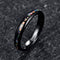 Anillo de Acero Tungsteno Dome Plata Negra con Ópalo Incrustado para Mujer