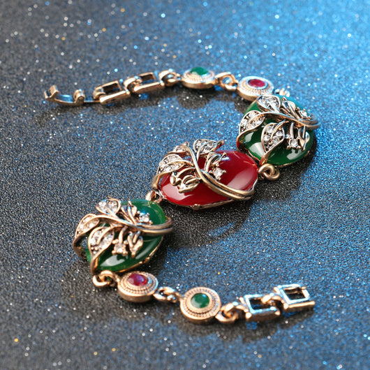 Pulsera Dorada Antigua de Resina Ruby con Oro Puro - Image 11