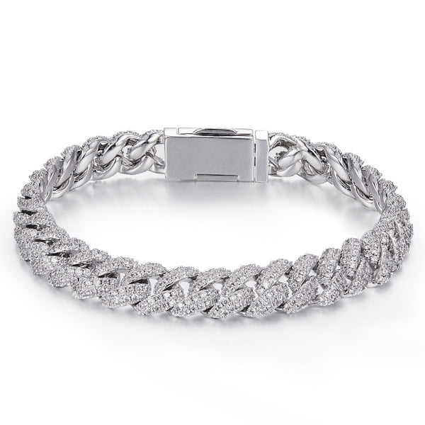 Pulsera o Collar Cubano de Plata con Diamantes Moissanita - Image 3