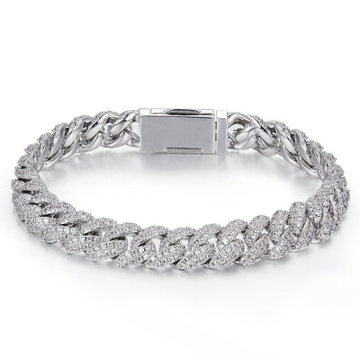 Pulsera o Collar Cubano de Plata con Diamantes Moissanita - Image 3