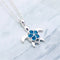 Collar Colgante de Tortuga con Flor Azul en Resina Epoxi para Mujer