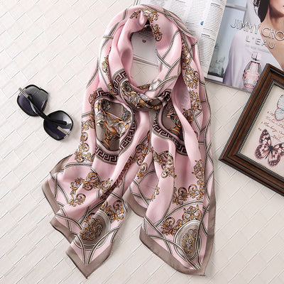Pañuelo de Seda Estampado Satinado - Protección Solar y Elegancia - Image 24