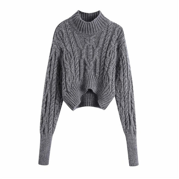 Suéter Retro Trenzado de Ocho Hebras