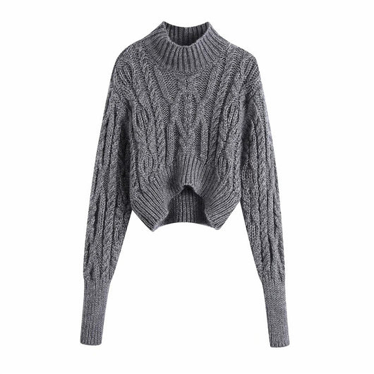 Suéter Retro Trenzado de Ocho Hebras