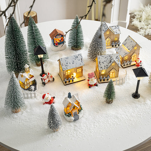 Adorno Navideño Cabaña Luminosa con Paisaje en Miniatura - Image 2