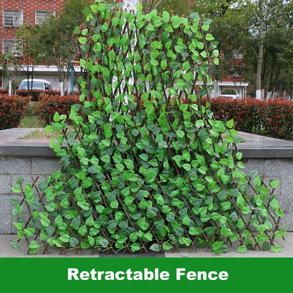 Valla de Privacidad con Hojas Artificiales Extensible para Jardín y Patio