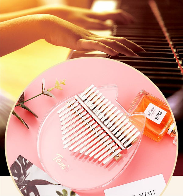 Kalimba de Cristal Redonda 17 Tonos - Instrumento de Dedo Acrílico