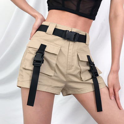 Pantalones Rectos Cargo Mujer - Estilo Europeo Urbano con Detalles Buckle