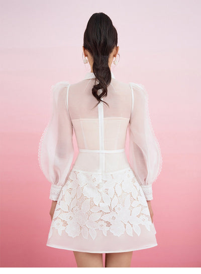 Jumpsuit Corto con Falda A-línea y Bordados Florales - Image 11