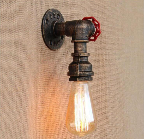 Lámpara de Pared Estilo Industrial Tubería de Agua para Hotel, Loft y Dormitorio
