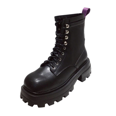 Botas Cortas con Plataforma y Cordones - Tacón Medio para Mujer - Image 2