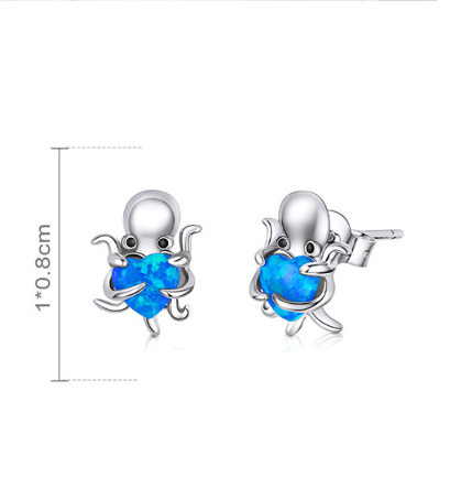 Aretes de Pulpo Plateados - Diseño Adorable para Mujer - Image 6