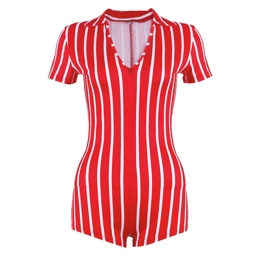 Jumpsuit de Yoga Rayas Manga Corta - Image 9