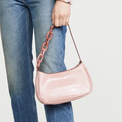 Bolso Baguette de Acrílico con Cadena - Cartera Pequeña para Hombro - Image 4