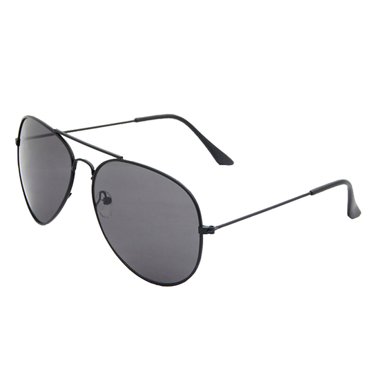 Gold frame aviator sunglasses with dark black lenses, featuring a classic vintage style. - Image 4
