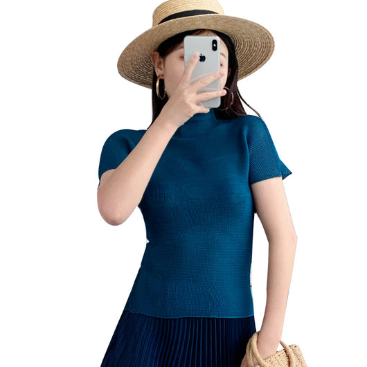 Blusa Elegante de Gasa con Cuello Medio - Top Sofisticado para Mujer - Image 5