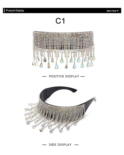Gafas de Sol con Aro Decorativo, Diamantes y Borlas Artesanales - Image 14