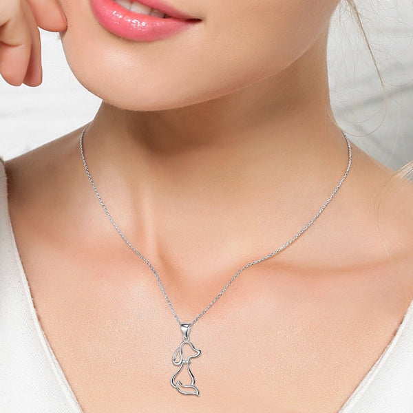 Collar de Plata 925 con Dije de Perro para Mujer