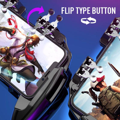 Black M11 mobile gaming controller with cooling fan and four silver trigger buttons for smartphones. - Image 5
