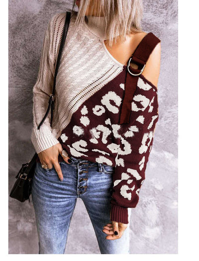 Suéter Leopardo de Cuello Alto con Detalles Calados - Image 11