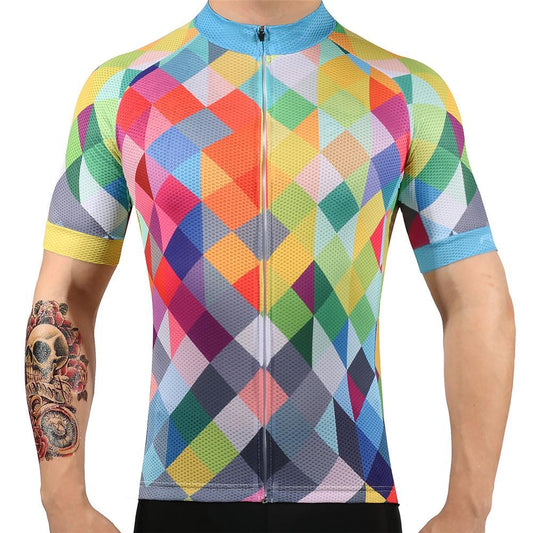 Playera Corta Geometría Colorida