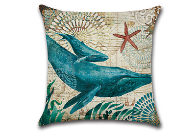 Almohada Decorativa Vida Marina: Tortuga, Caballito de Mar, Ballena y Pulpo - Image 5