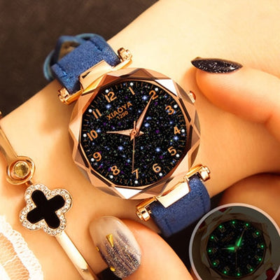 Reloj de Mujer Lujo Dial Cielo Estrellado Oro Rosado - Pulsera Elegante - Image 3