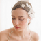 Peineta Nupcial Artesanal con Flores y Velo