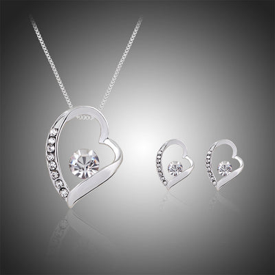 Conjunto de Joyería Corazón de Durazno - Collar y Aretes de Moda Europea - Image 8