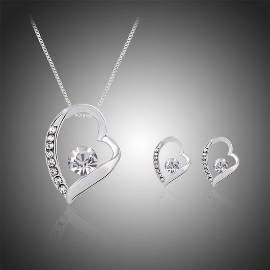 Conjunto de Joyería Corazón de Durazno - Collar y Aretes de Moda Europea - Image 8