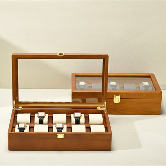Estuche de Madera Maciza para Coleccionar y Exhibir Relojes de Pulsera