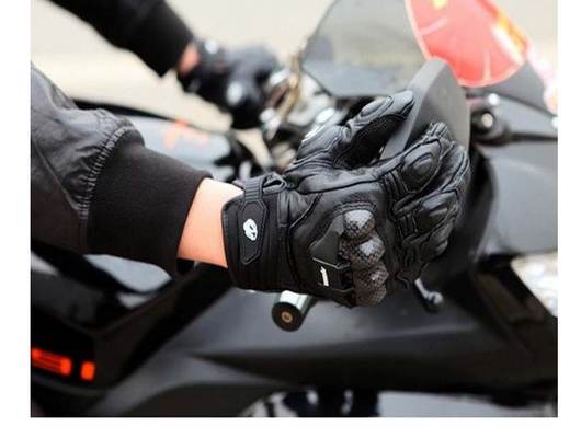 Guantes de Motociclista en Fibra de Carbono y Cuero - Protección Todo Clima - Image 3