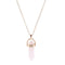 Short Bullet Head Crystal Stone Pendant Clavicle Necklace Dorado Rosado