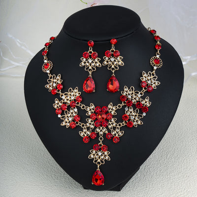 Conjunto de Aretes y Collar con Perlas y Cristales para Mujer - Image 25