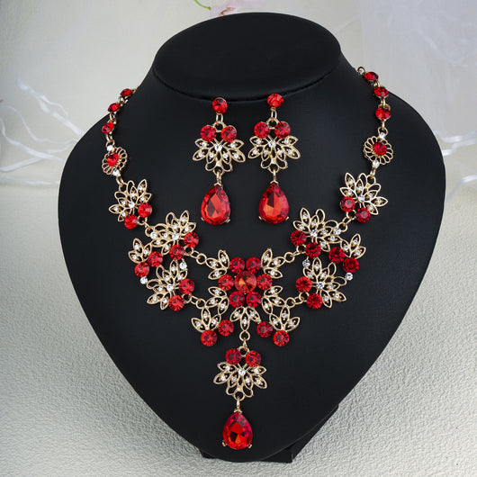 Conjunto de Aretes y Collar con Perlas y Cristales para Mujer - Image 25