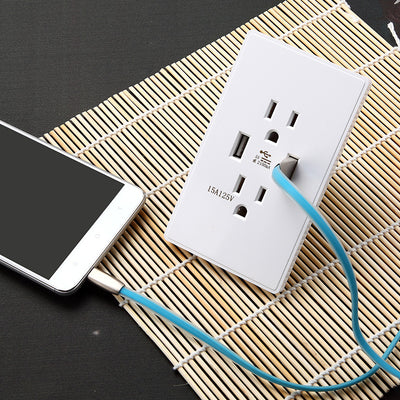 Panel de Tomacorriente Estándar US con Puerto USB Integrado - Image 2