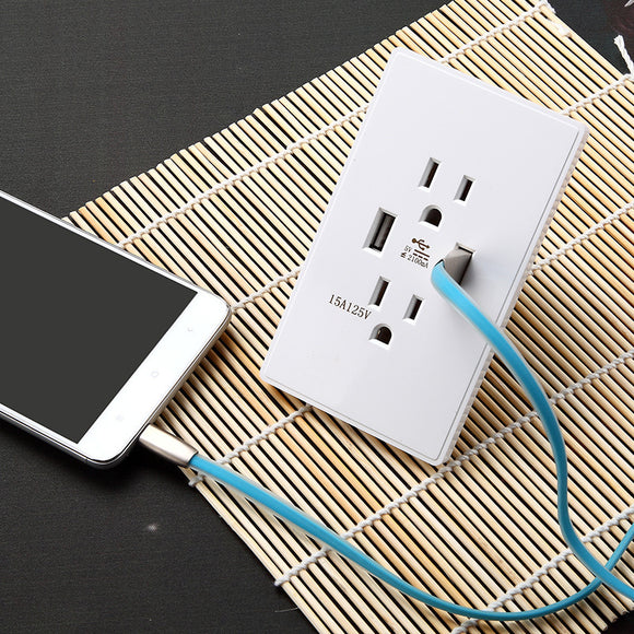 Panel de Tomacorriente Estándar US con Puerto USB Integrado